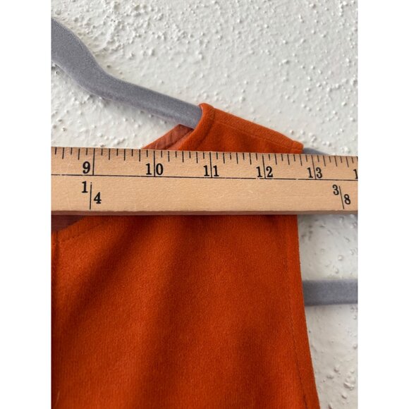Veeko Orange Suede Sleeveless Dress With Eyelet Hem - Picture 5 of 8